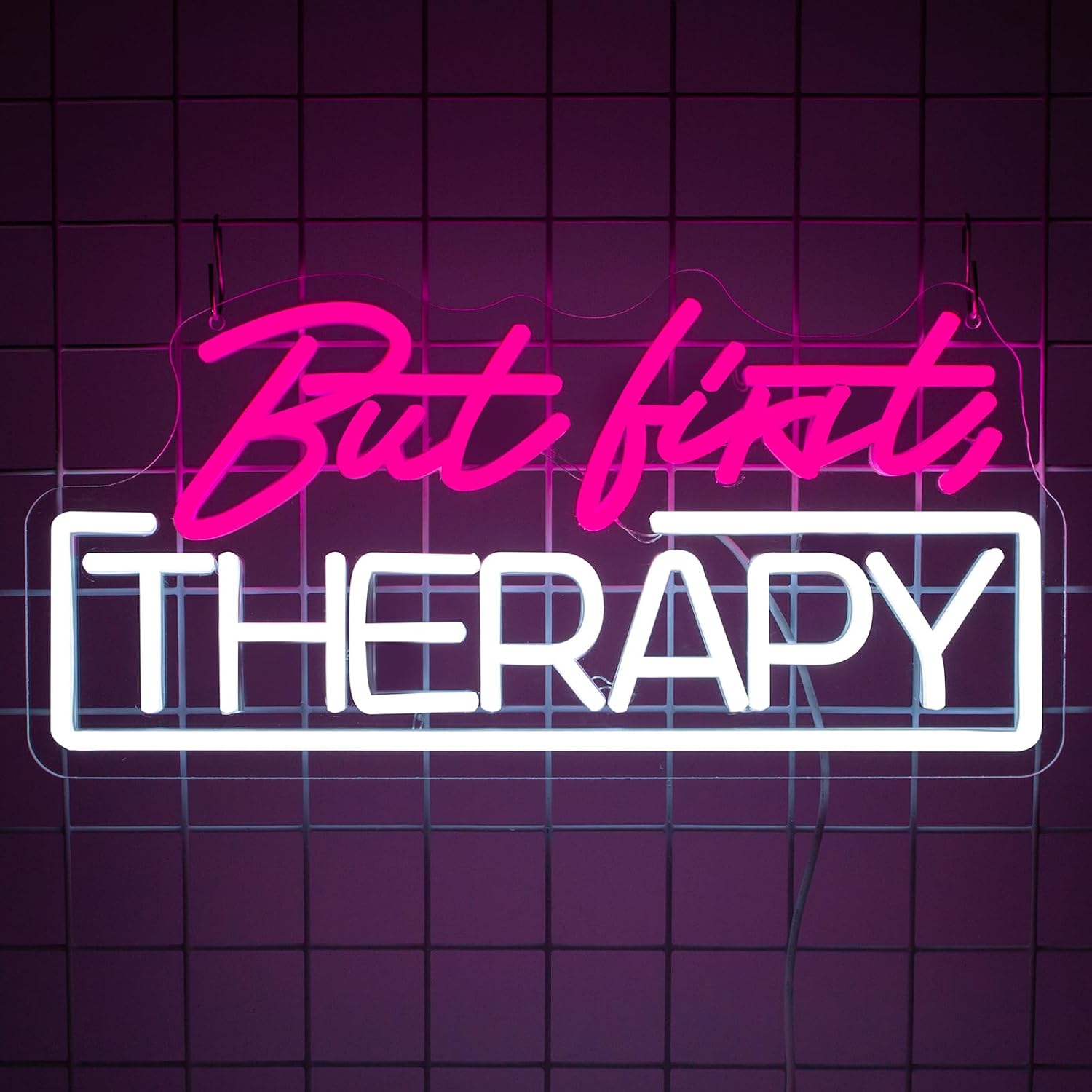 Spa Wellness And Beauty - Self Care But First Therapy Neon
