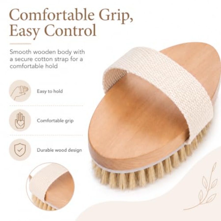 Dry Body Brush 2 Pack, Natural - đánh giá và giá Dry Brush Body